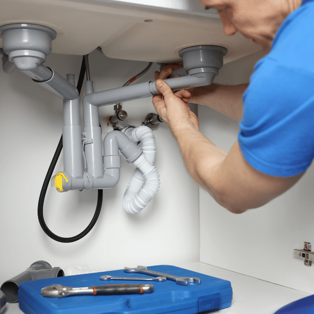 New pipework installed under kitchen sink
